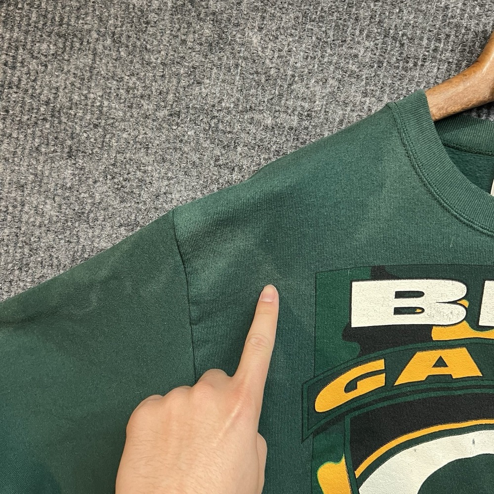 Vintage Green Bay Packers Crewneck Sweatshirt Mens XL Green Long Sleeve 90s - Picture 5 of 8